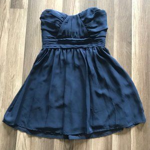 Navy Blue Trixxi Strapless Chiffon Dress